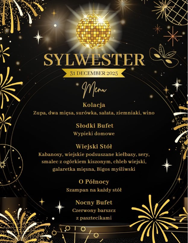 menu zabawy sylwestrowej
